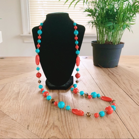 ✨3 for 15 ✨ Southwestern Blue Red Tiger’s Eye Beaded Necklace - Picture 2 of 3